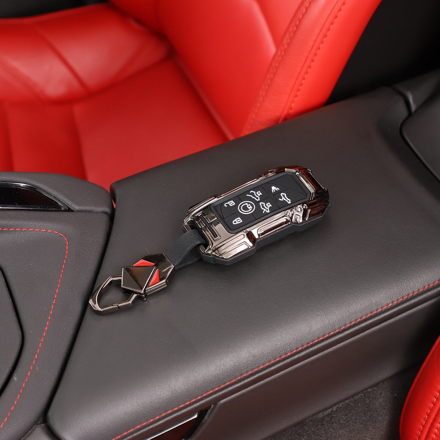 Zinc alloy car for smart remote control key chain shell suitable for Corvette C8 Z51 Z06 2020-2024- n