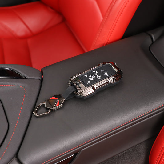 Zinc alloy car for smart remote control key chain shell suitable for Corvette C8 Z51 Z06 2020-2024- n