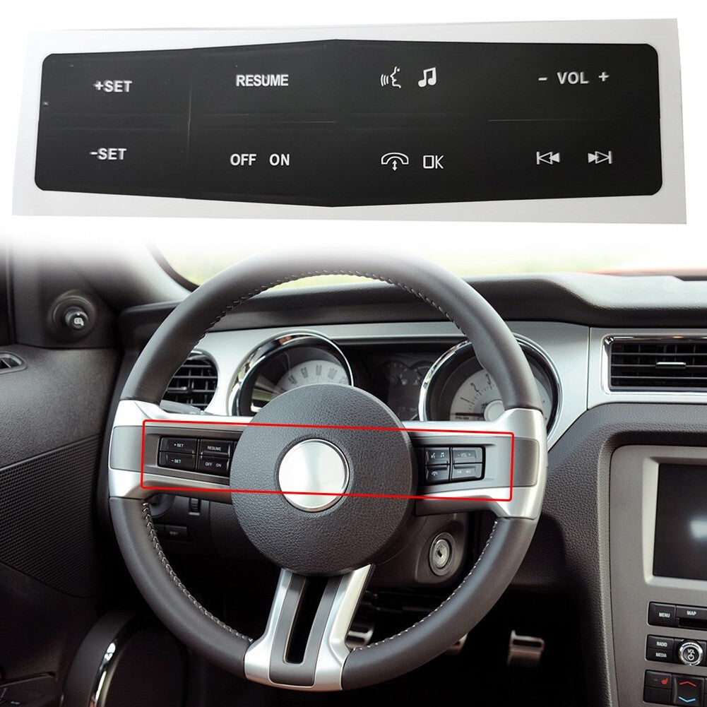 1*Steering Wheel Control Button Repair Stickers Decal for Mustang 2010-2012 v