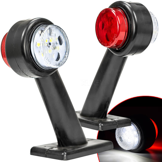 Red White Side Marker Lamp Clearance Truck Trailer Tractor LED Position Light 2x