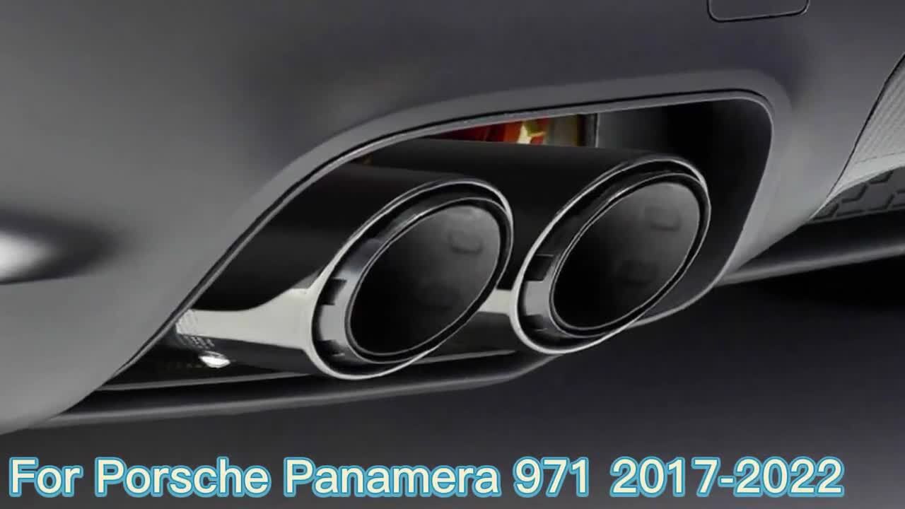 For 2017 2018 -2022 for Porsche 971 for Panamera 4 Exhaust Tips Gloss Black Q
