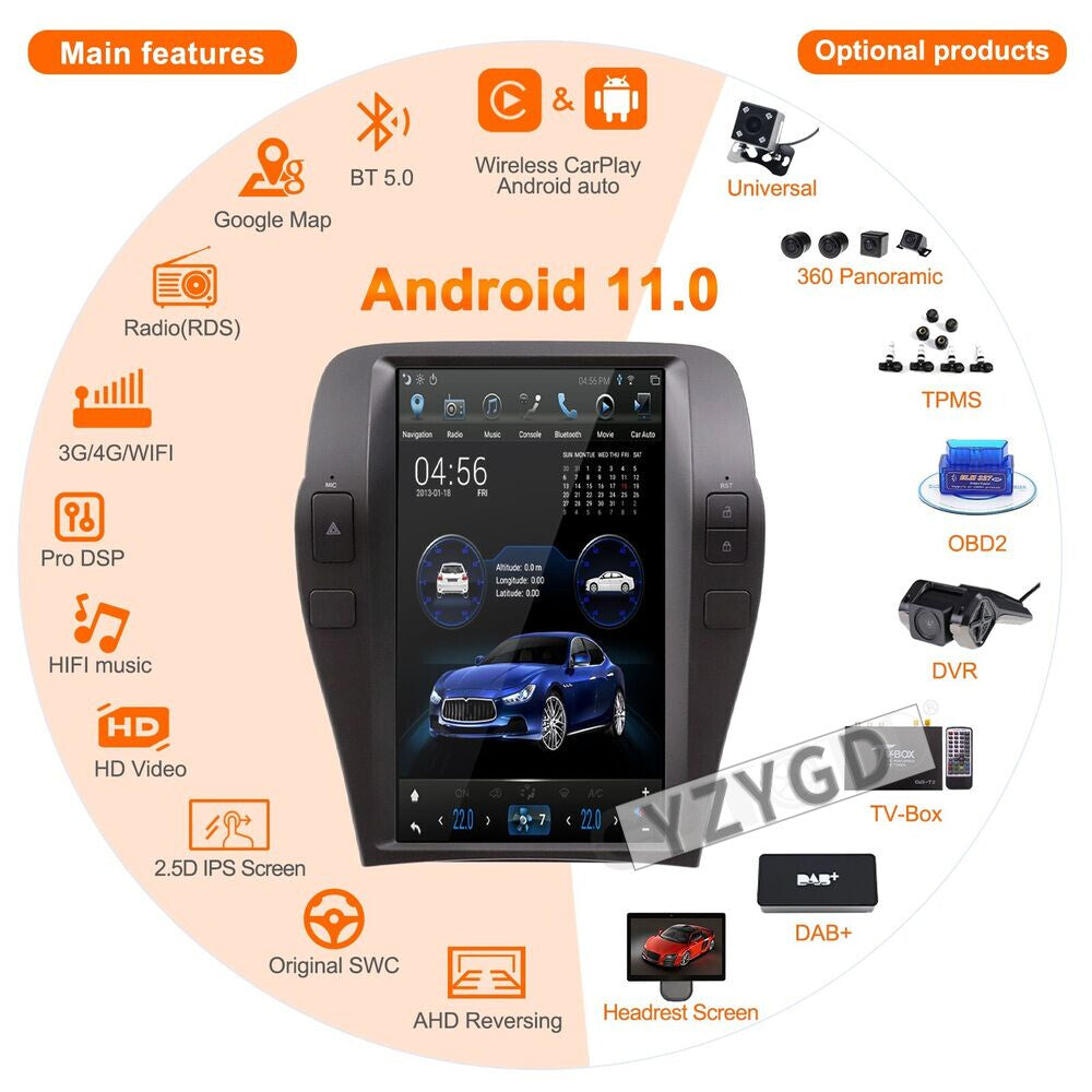 for Chevrolet Camaro 2010-2015 Car Radio Screen Stereo CarPlay Receiver 128GB