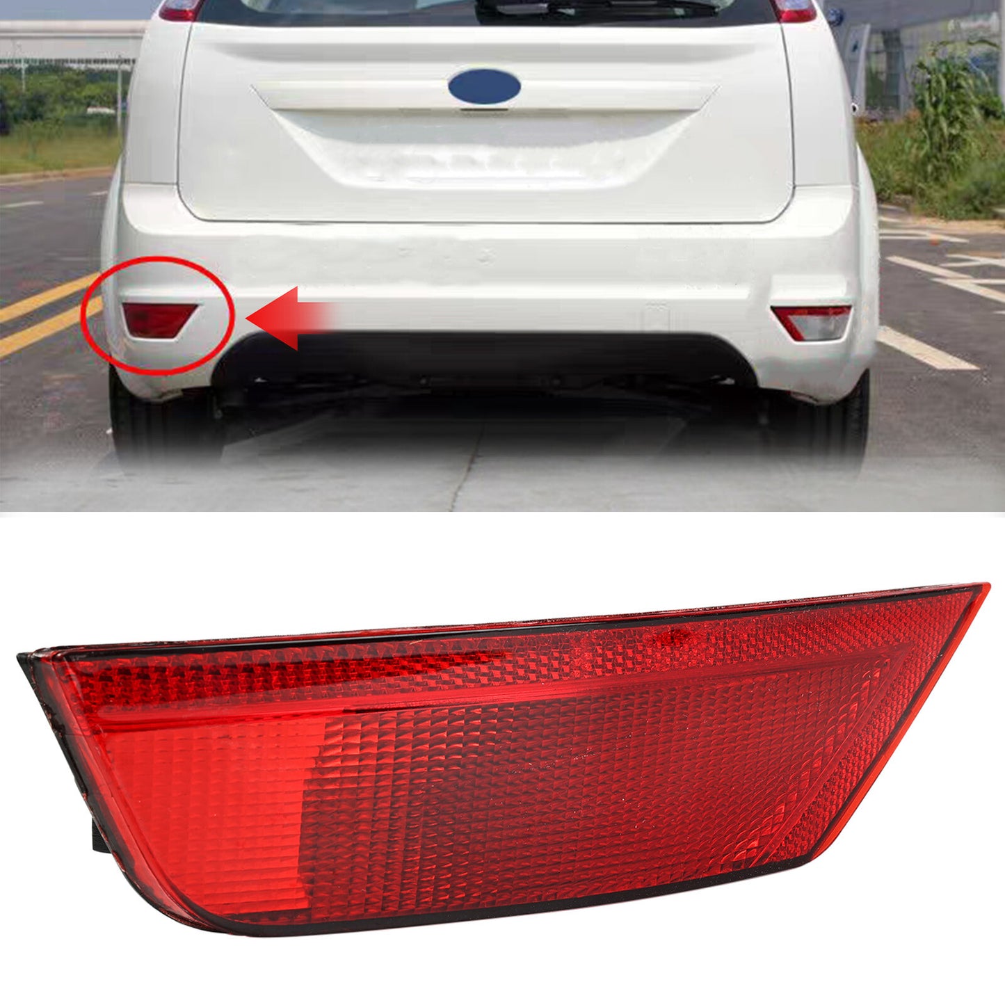 Rear Left Bumper Lamp Reflector Light for Ford Focus Mk2 2008 - 2011 Waterproof