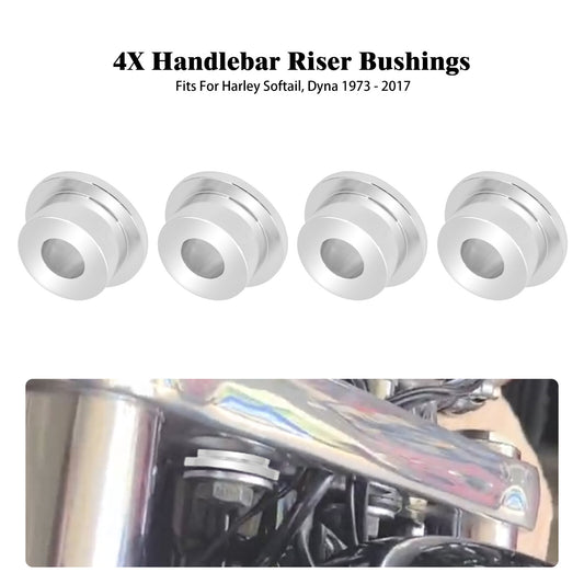 Chrome Handlebar Riser Bushing Fit for Harley Dyna Fat Bob Low Rider 1973-2017 Q
