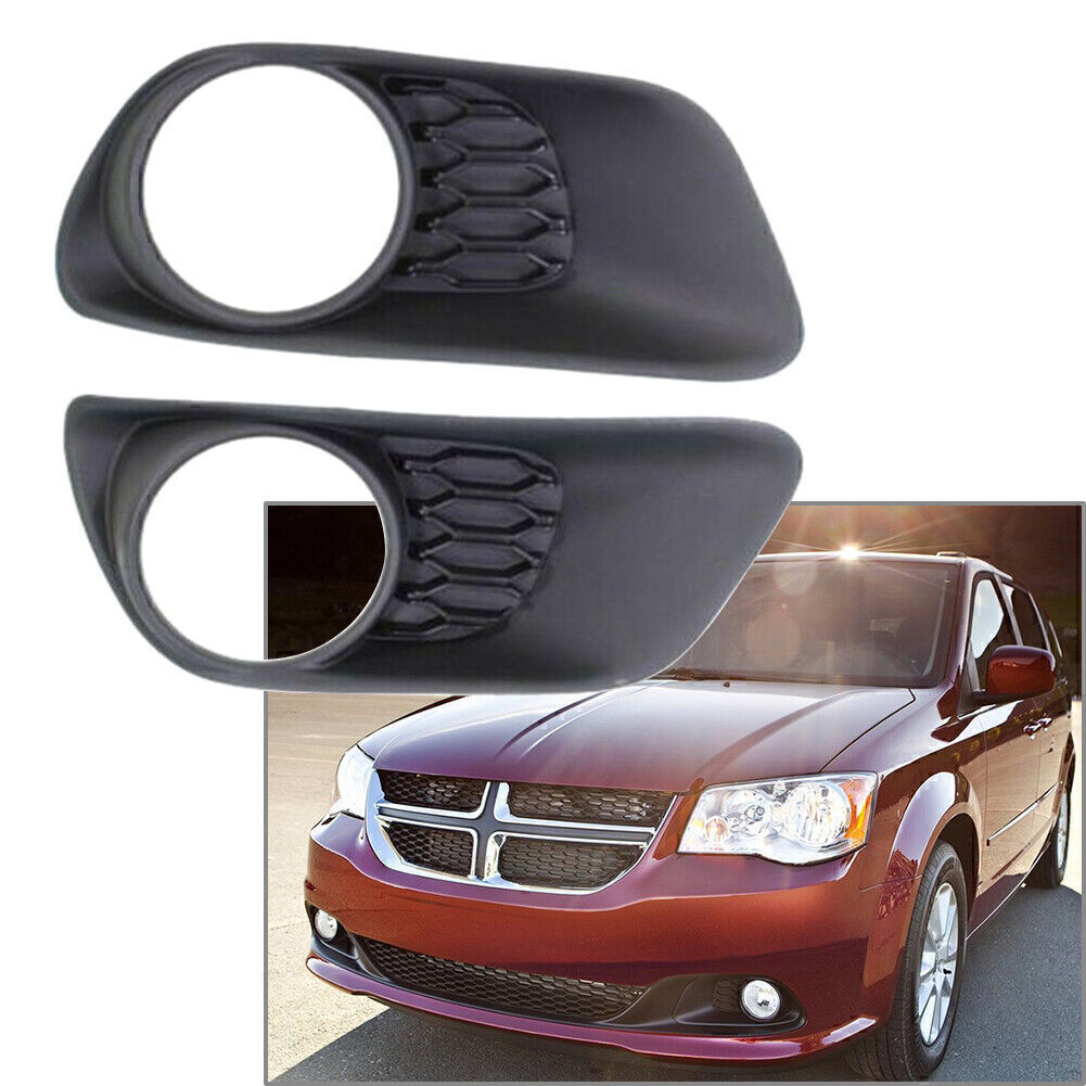 2pcs Front Bumpe Fog Light Lamp Bezels Cover Fit 2011-2017 for Dodge Caravan
