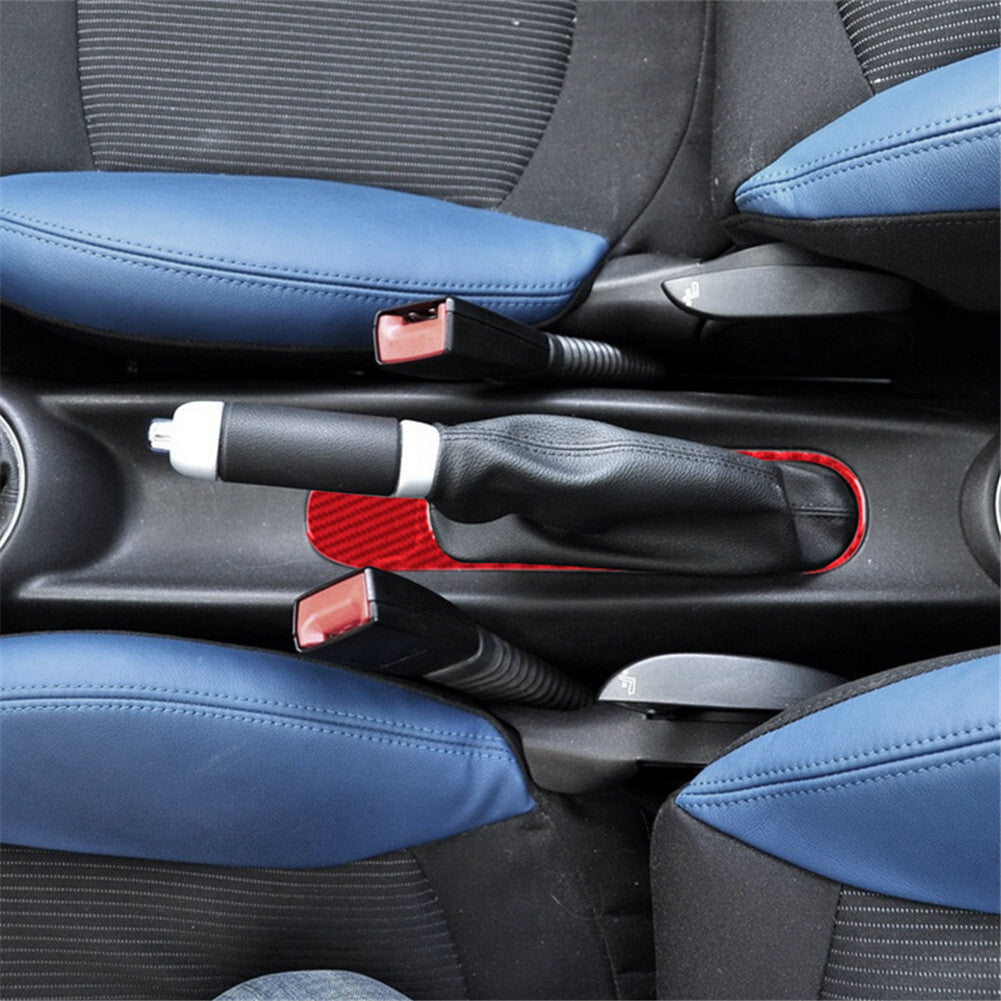 Red Carbon Fiber Handbrake Panel Trim for BMW for MINI Cooper 2007-2010