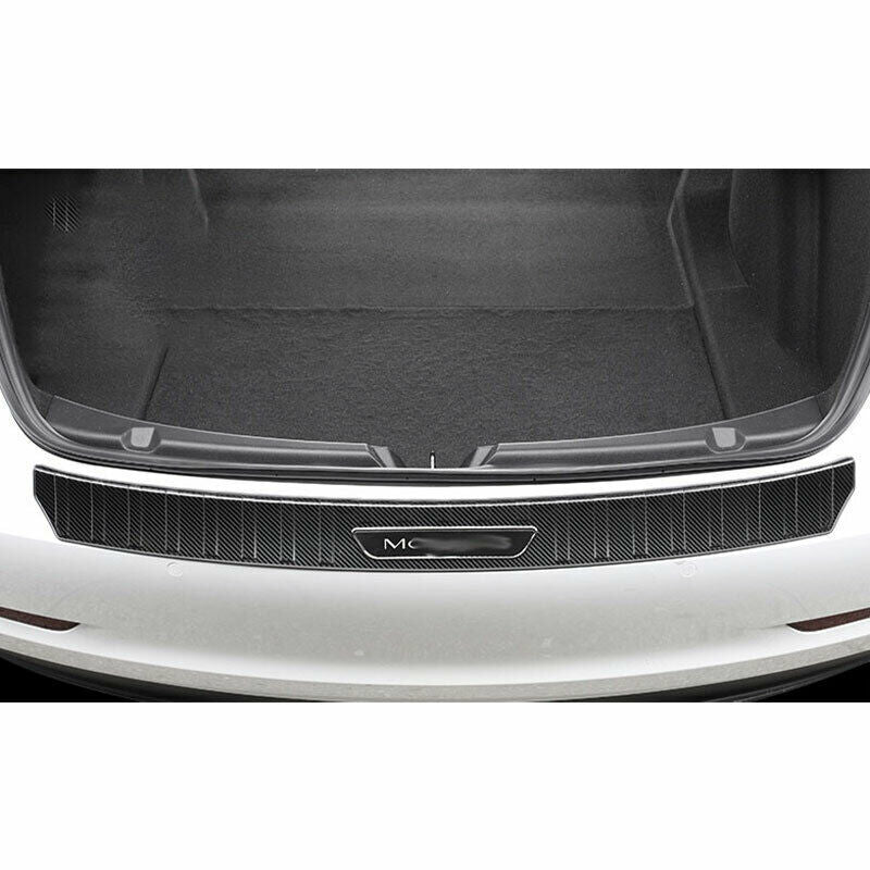 for Tesla Model 3 2017-2022 Carbon Fiber Rear Bumper Protector Guard Plate Trim