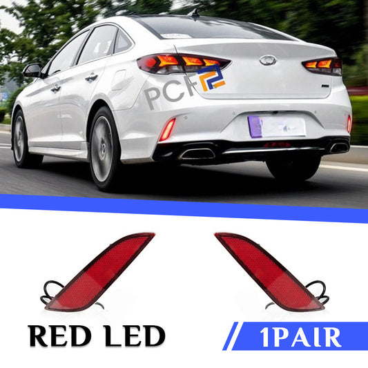 for Hyundai Sonata LED Rear Bumper Reflector Brake Tail Fog Light Lamp 18-19 B n
