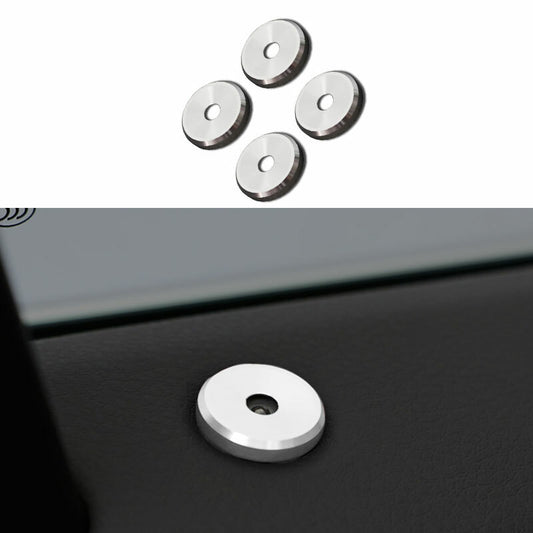 Silver aluminum alloy door lock bolt ring protective sleeves suitable for Porsche for Cayenne 2018 - 2021