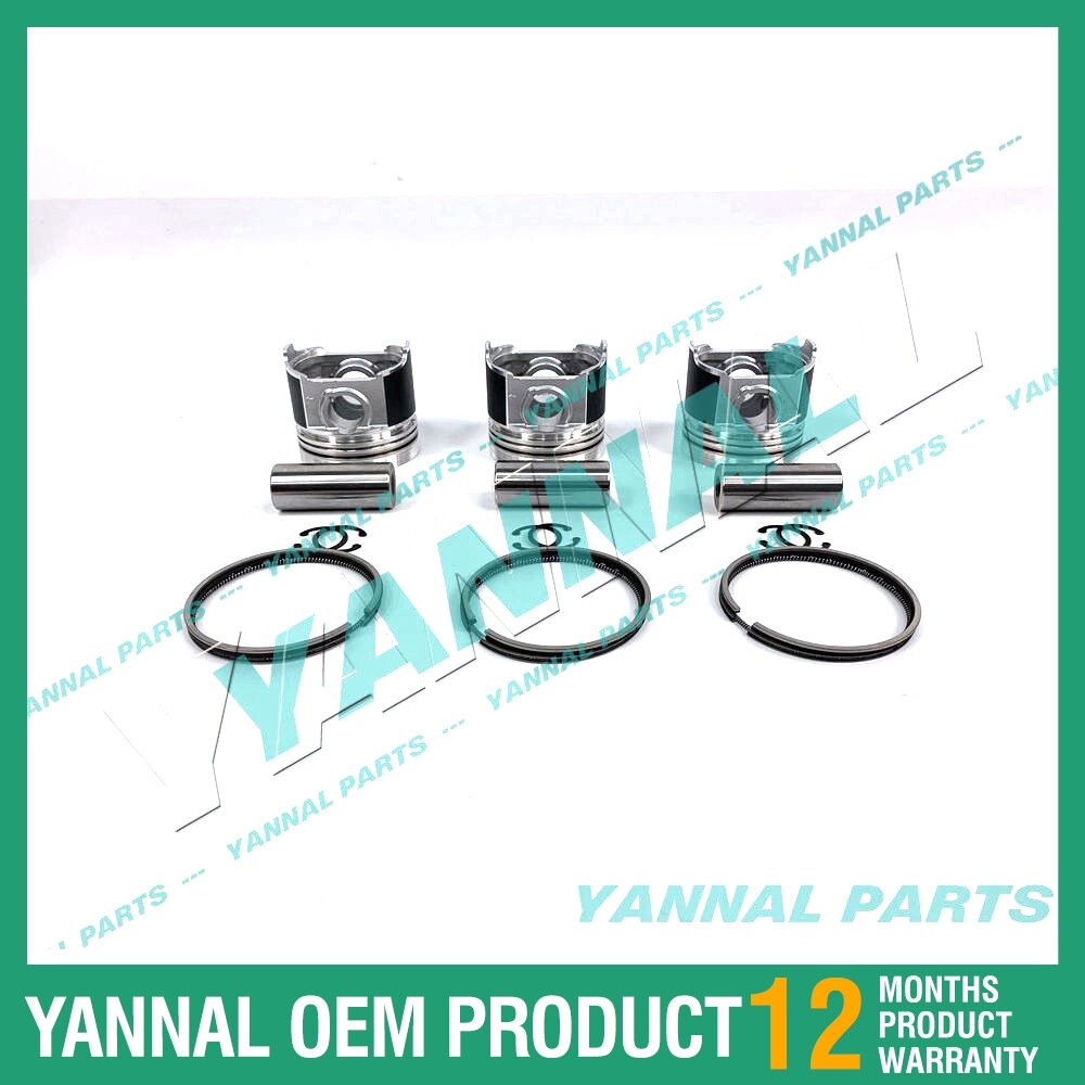 3-piece piston with piston rings + 0.5 mm for Yanmar 3TN66 engine (oversized)