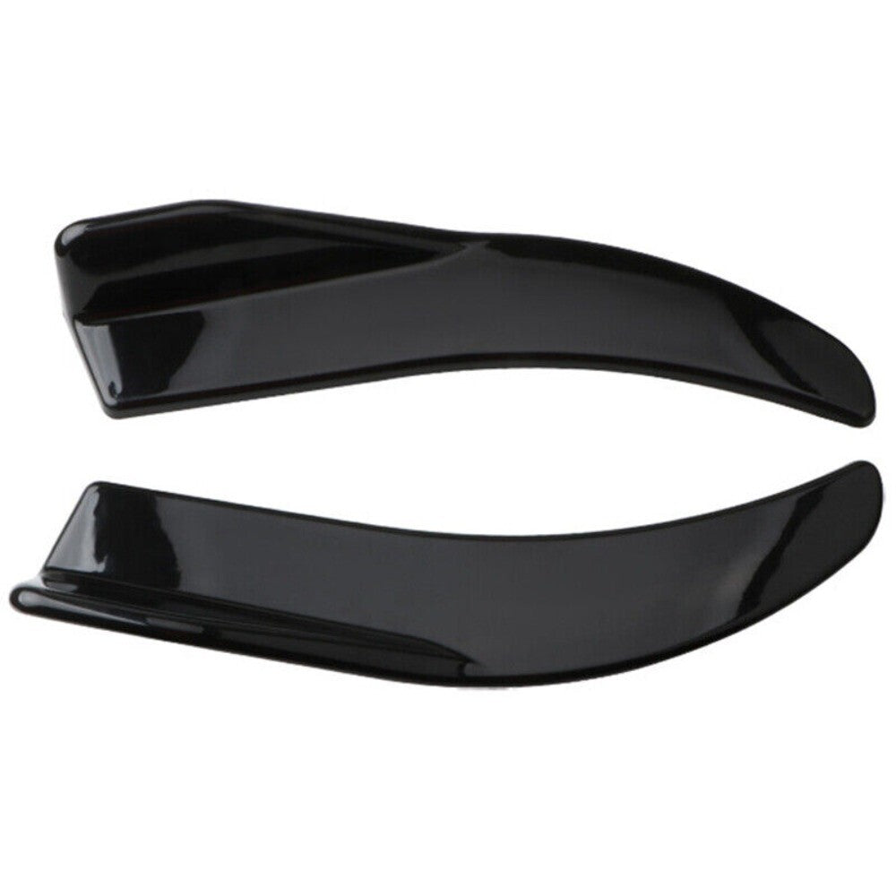 2X/SET Black Car Rear Bumper Lip Splitter Spoiler Diffuser Canard Protector Set n