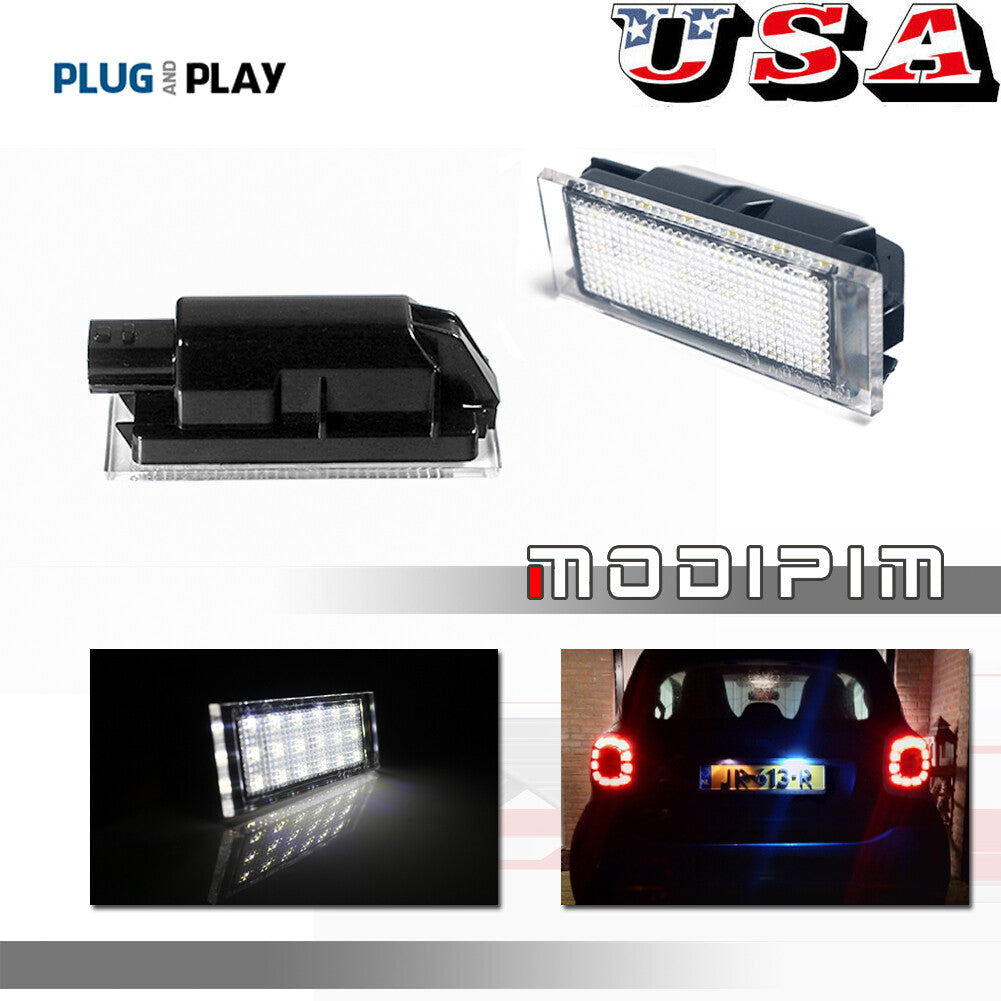 3W White CAN Bus 18-SMD LED License Plate Light for 2016+ W453 for Smart ForTwo - v