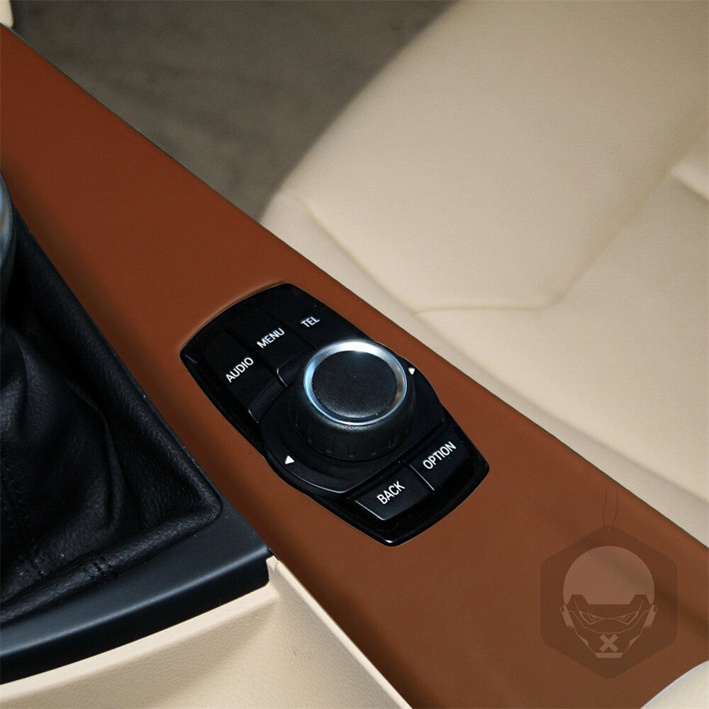 PU Leather Brown Multimedia Panel Cover for BMW 3 4 Series 3GT F30 F34 2013-2019