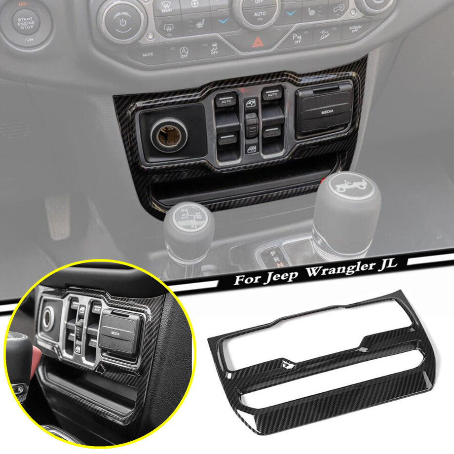 1P Window Control Cover Trim for Jeep for Wrangler JL 18-23 Accessories Carbon Fiber