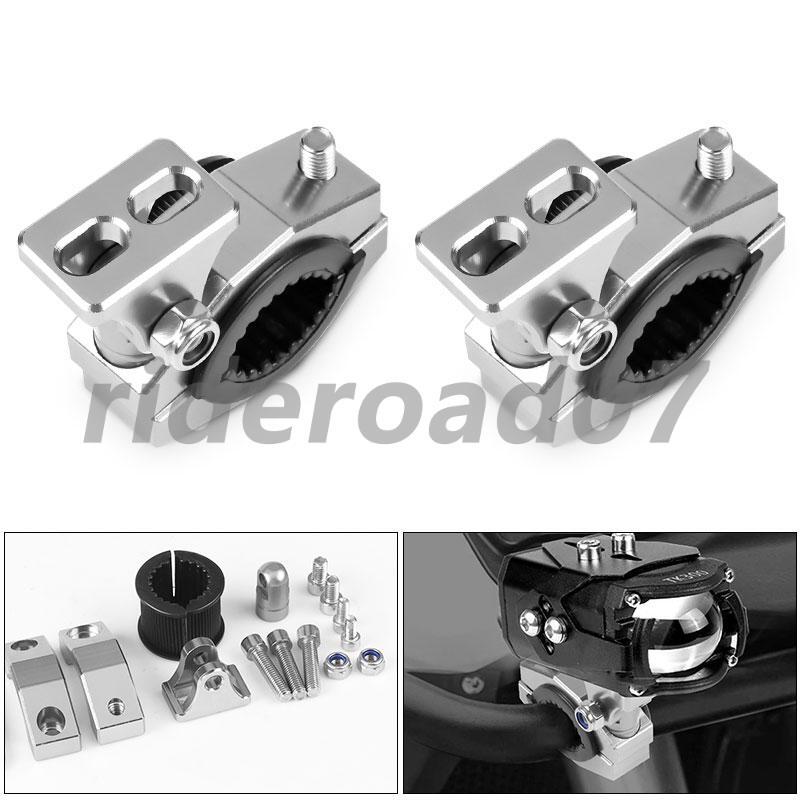 Silver Motorcycle Mount Bracket Clamp Fit LED Spot Light Headlight Lamp18-30mm