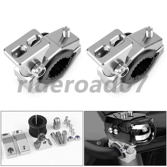 Silver Motorcycle Mount Bracket Clamp Fit LED Spot Light Headlight Lamp18-30mm