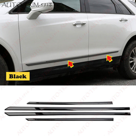 for Cadillac XT5 2017-2023 Black Body Door Sill Side Molding Strips Trim Garnish