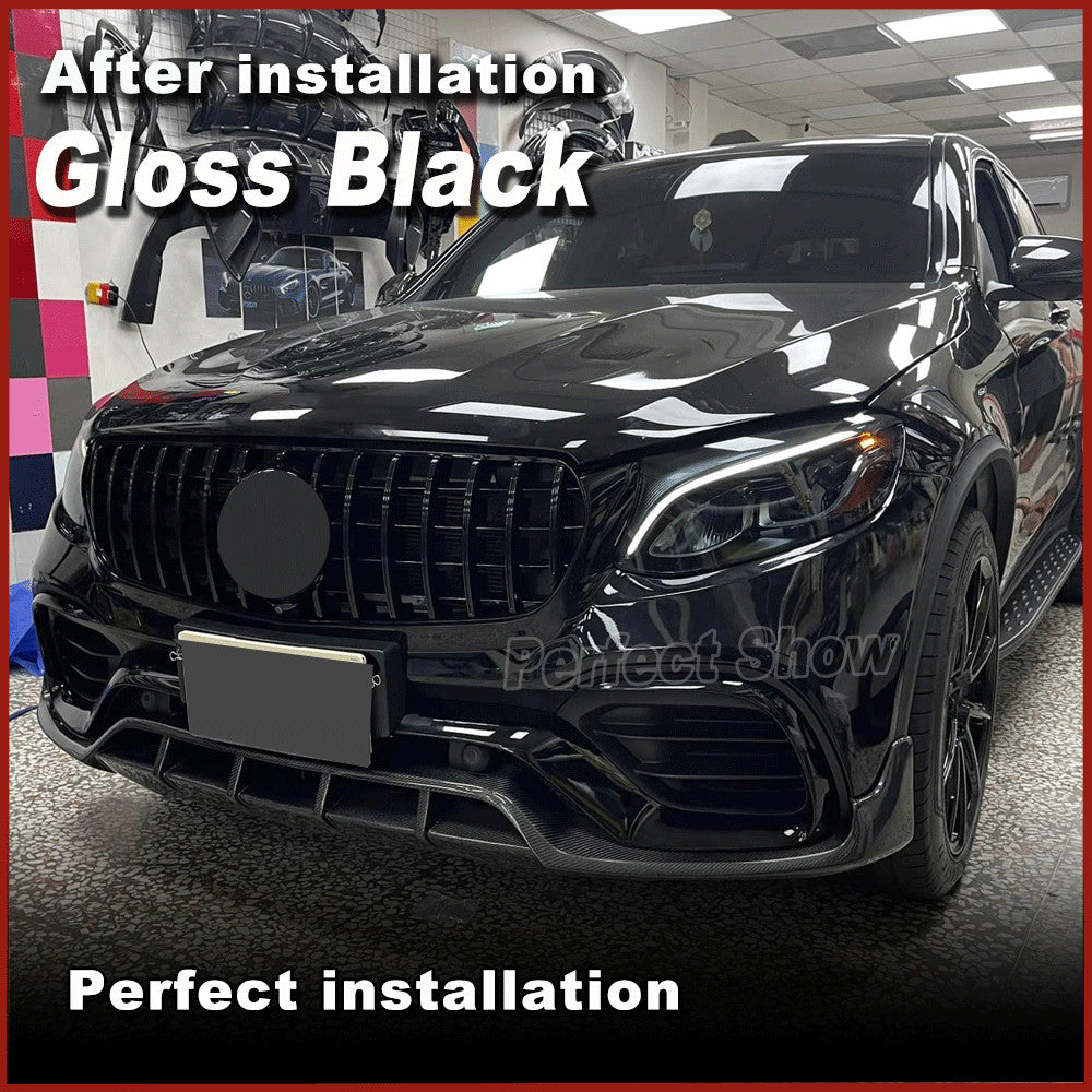 Gloss Black Front Bumper Grille Grill Mesh Fit for Benz W253 X253 GLC300 2015-18