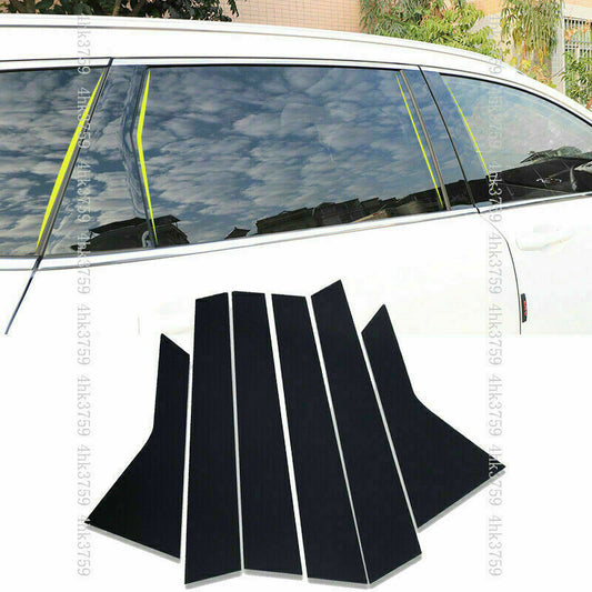 Black Pillar Posts for Honda For 2017-2022 6Pcs Set Door Trim Piano Cover Window