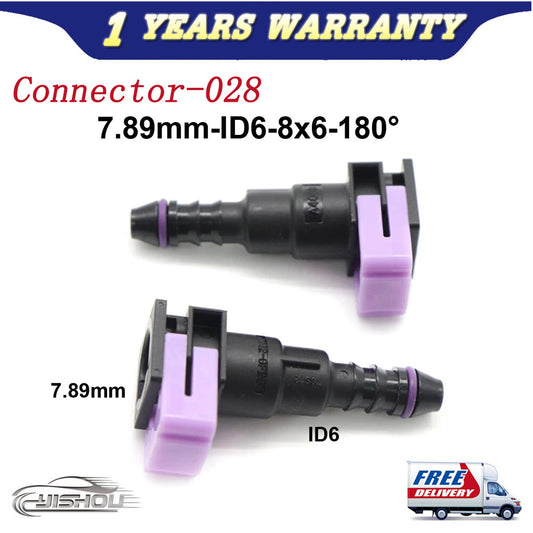 7.89mm ID6 8x6 180¡ã New Fuel Line Hose Pipe Quick Release Female Connector 2PCS Q