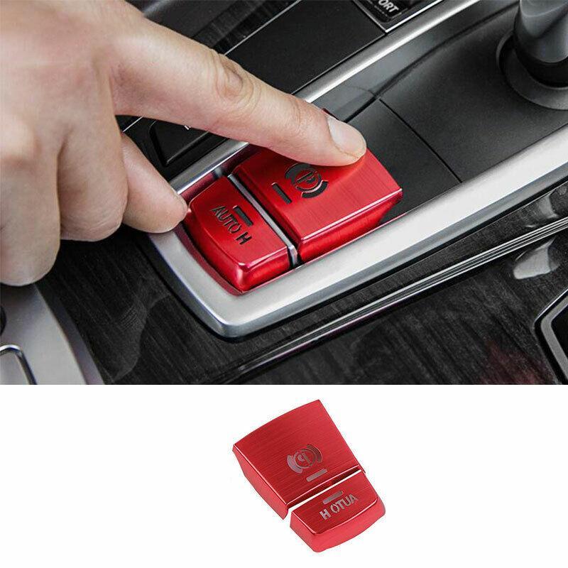 for BMW X3 G01 X4 2018-2021 Red Aluminum Console Electronic Handbrake Trim 2PCS