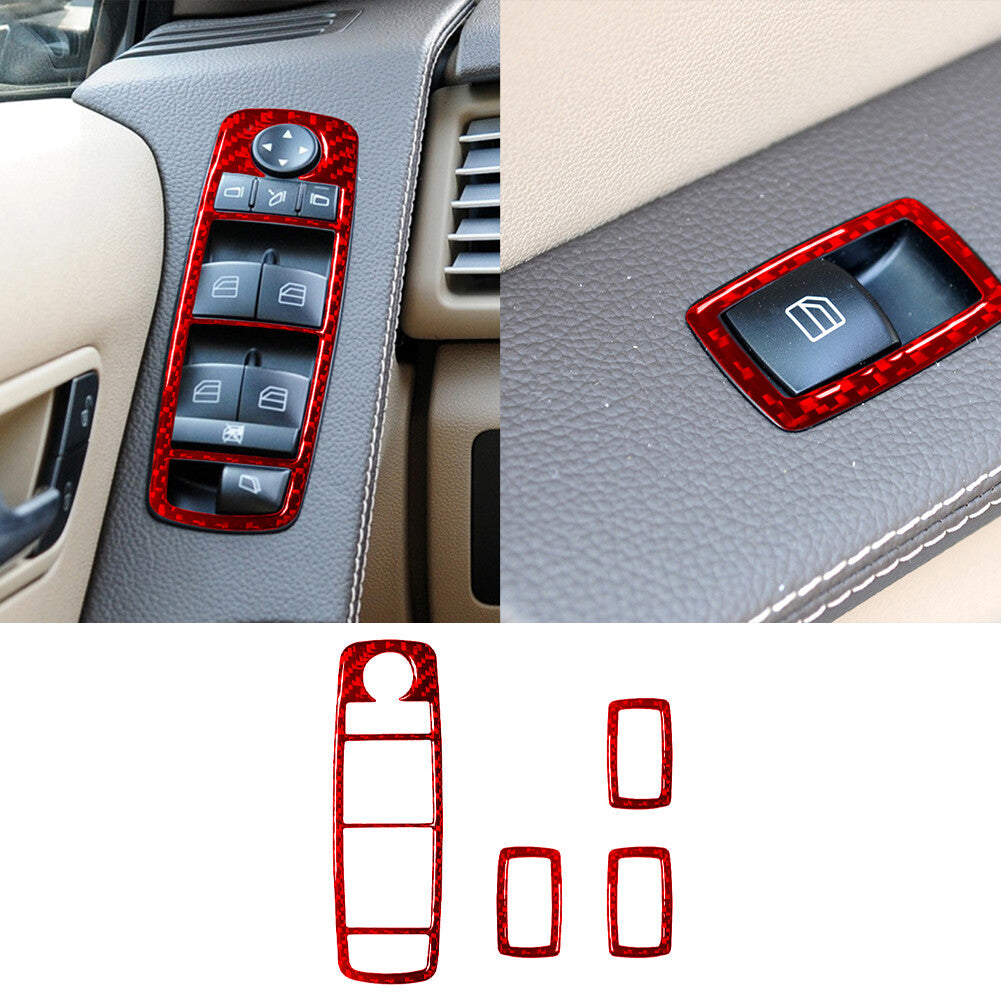 3Pcs Radio Frame Trim Cover Carbon Fiber Type B For Highlander 2008-2013 v