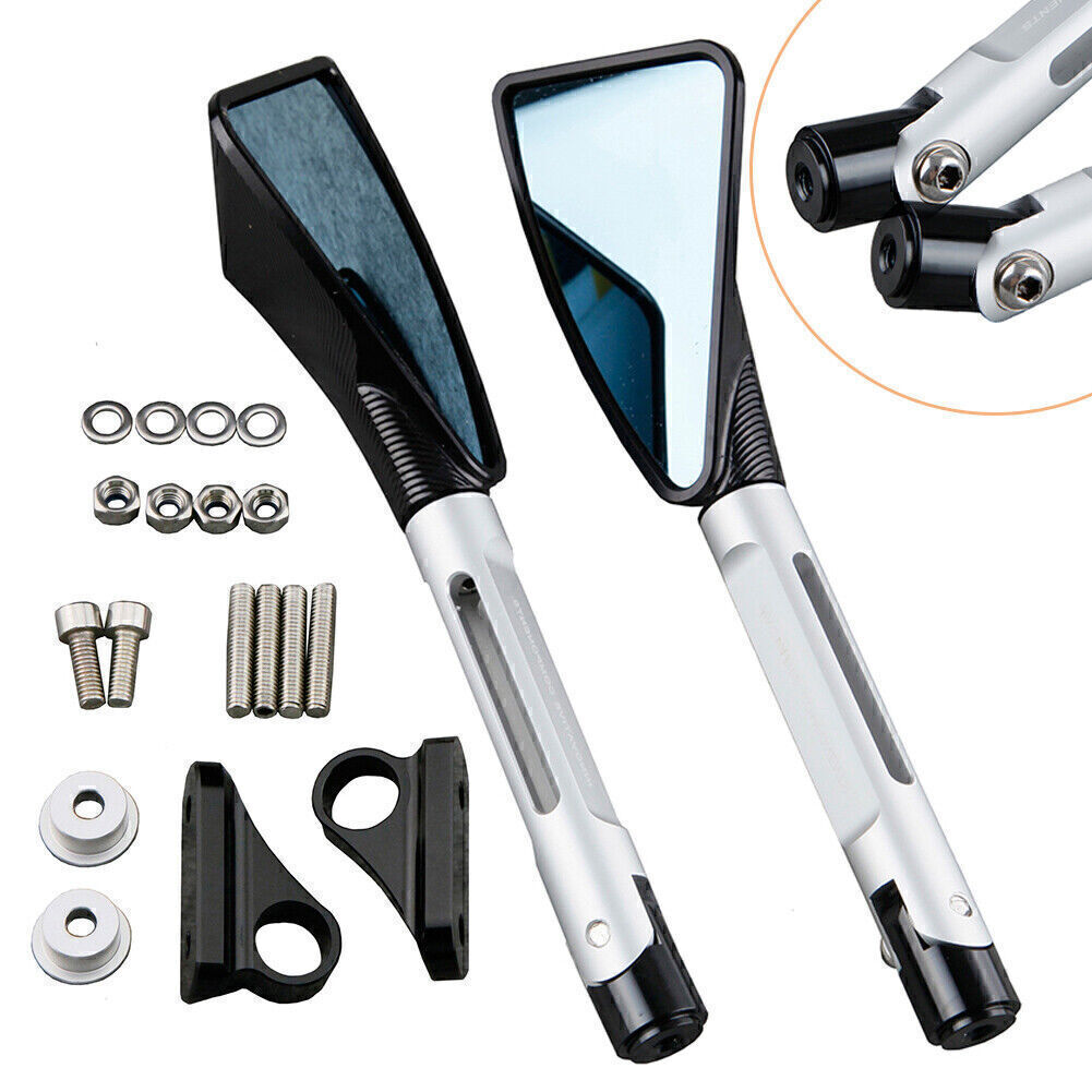 Motorcycle Rear View Mirrors Fit for YAMAHA YZF R1 2002-2008 YZF R6 03-07 Silver Q