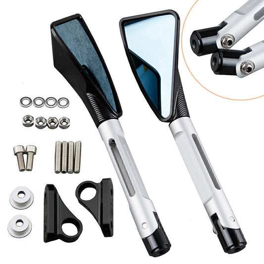 Motorcycle Rear View Mirrors Fit for YAMAHA YZF R1 2002-2008 YZF R6 03-07 Silver Q
