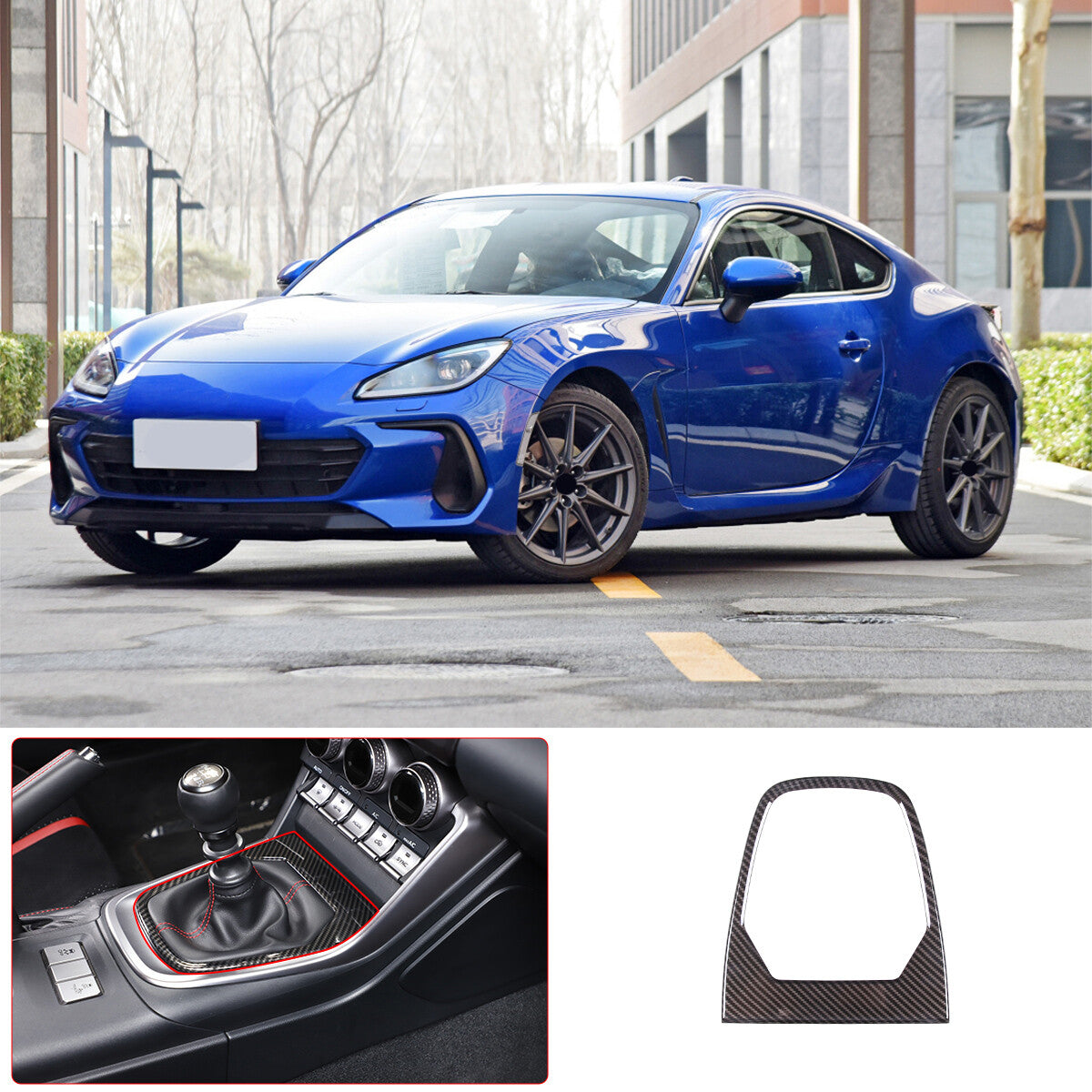Carbon Fiber Inner Steering Wheel Panel Trim for Honda for Civic 10th 2016 - 2021- v