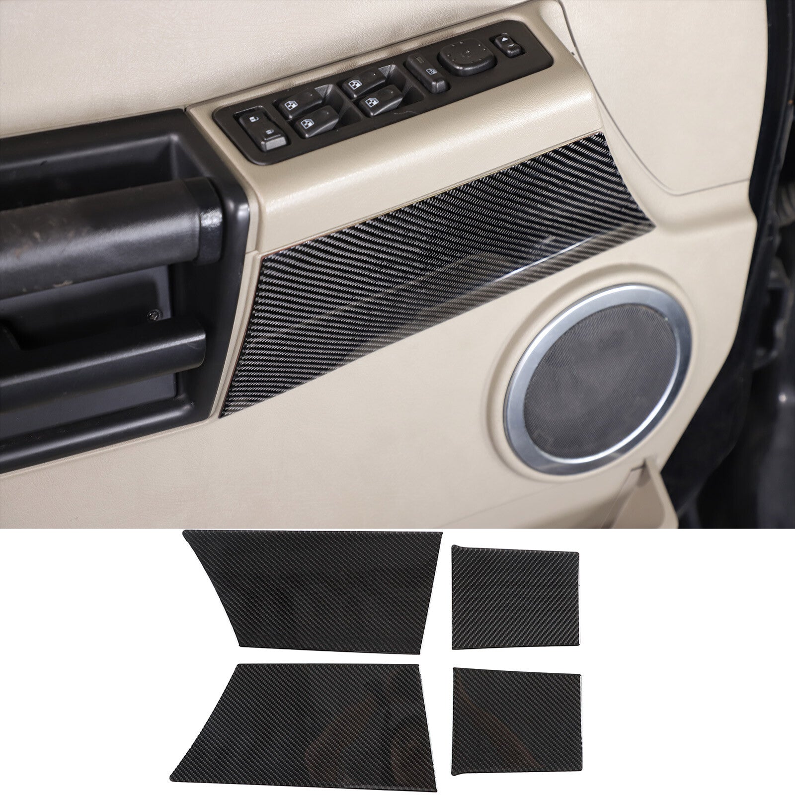 Carbon fiber interior door panel decorative stickers suitable for Hummer H2 2003-2007. n