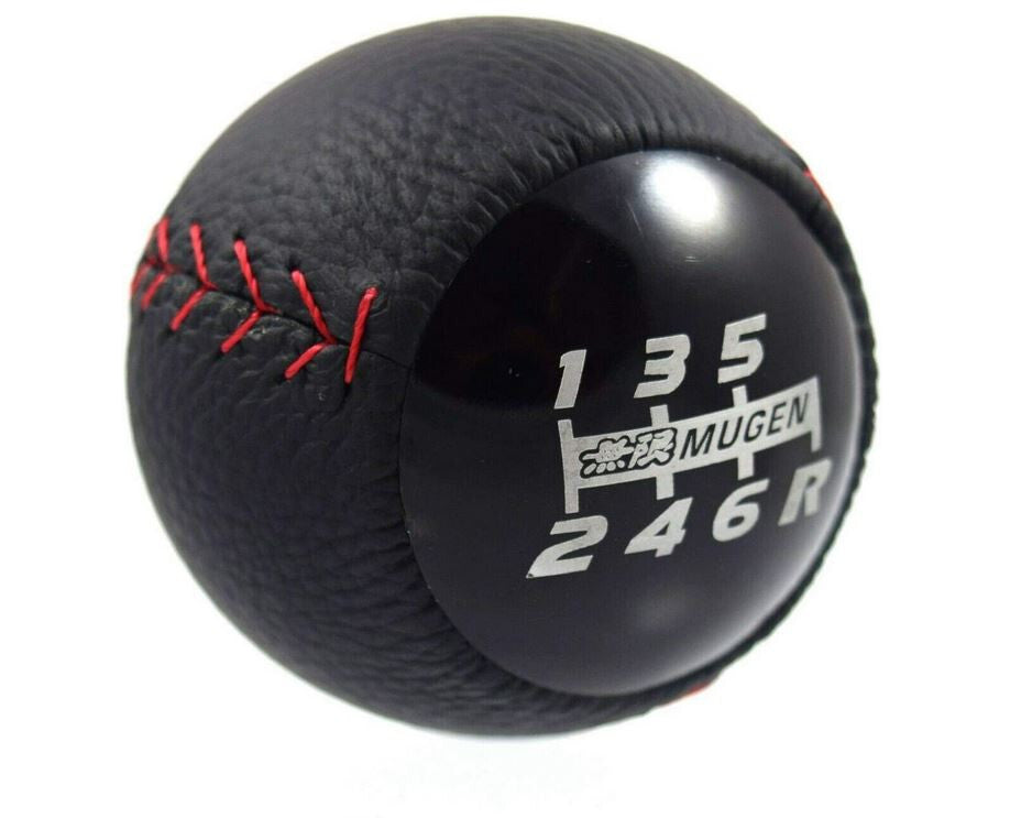 Car Shift Knob 6-speed Mugen Black PVC Leather Fits for Honda for Civic CRX for Acura