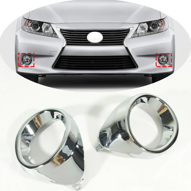 Pair Front Fog Driving Light Cover Bezel Trim for Lexus ES300H ES350 2013-2015