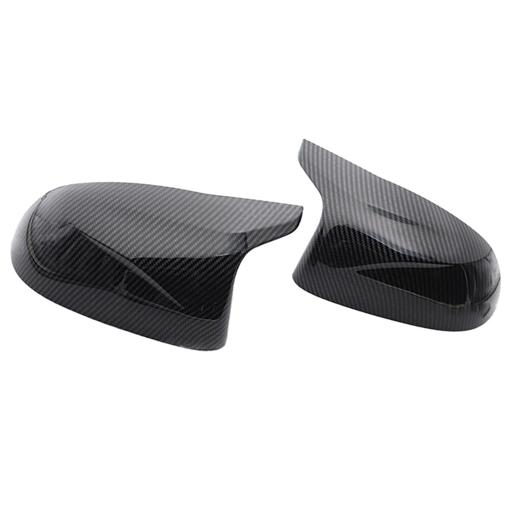 Carbon fiber side mirror protectors, Model M, suitable for BMW X3, F25, X5, F15, X6, and F16 (2014-2018).