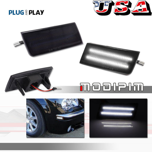 +R smoked white LED side marker light mudguard light suitable for 2005-2010 for Chrysler 300- v