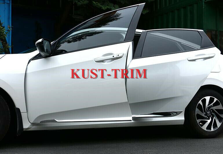 for Honda for Civic 2016-2021 ABS Chrome Side Door Body Skirt Sill Guard Cover Trim