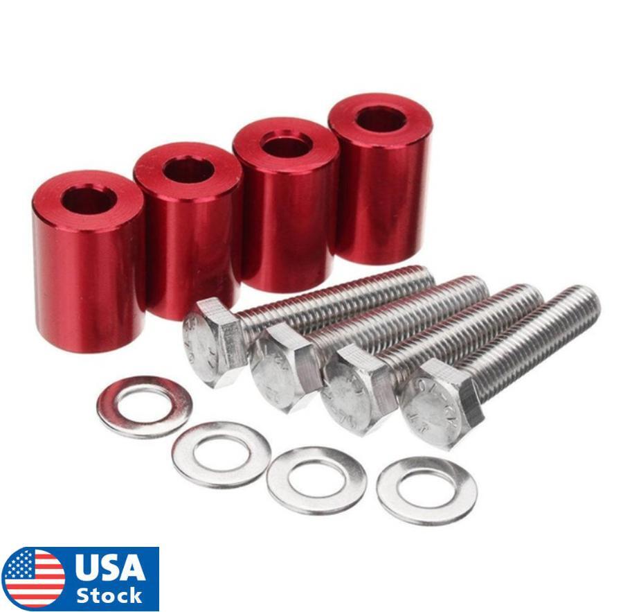 Car Billet Hood Vent Spacer Spacers Kit Red For 8Mm Turbo Engine All M?Otor Swap