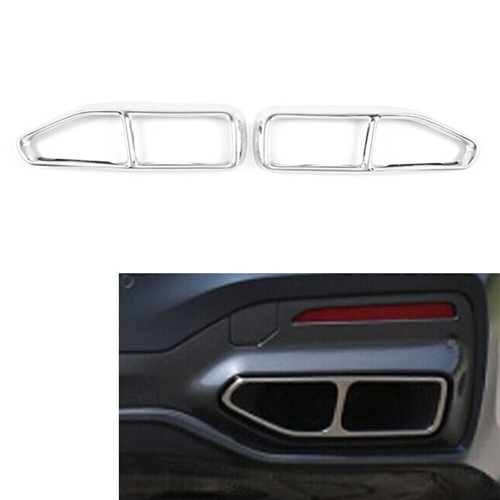 Tail Muffler Exhaust Pipe Output Cover Trim SilverFor 19-23 for BMW 7Series G11 G12 Q