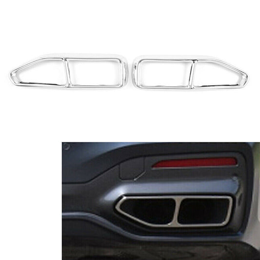 Tail Muffler Exhaust Pipe Output Cover Trim SilverFor 19-23 for BMW 7Series G11 G12 Q