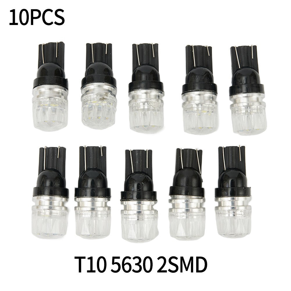 10x White For 2SMD LED High Power Dome Map License Light Bulbs 168 194 v