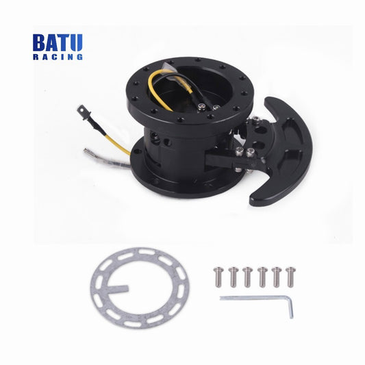 Black WorksBell Rapfix Flip Up ilt Racing Steering Wheel Quick Release Hub Kit