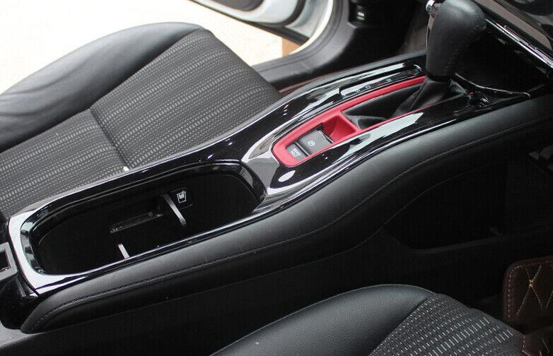 Bright Black Central Console Gear Shift Frame Trim 2PCS for Honda HR-V 2016-2022