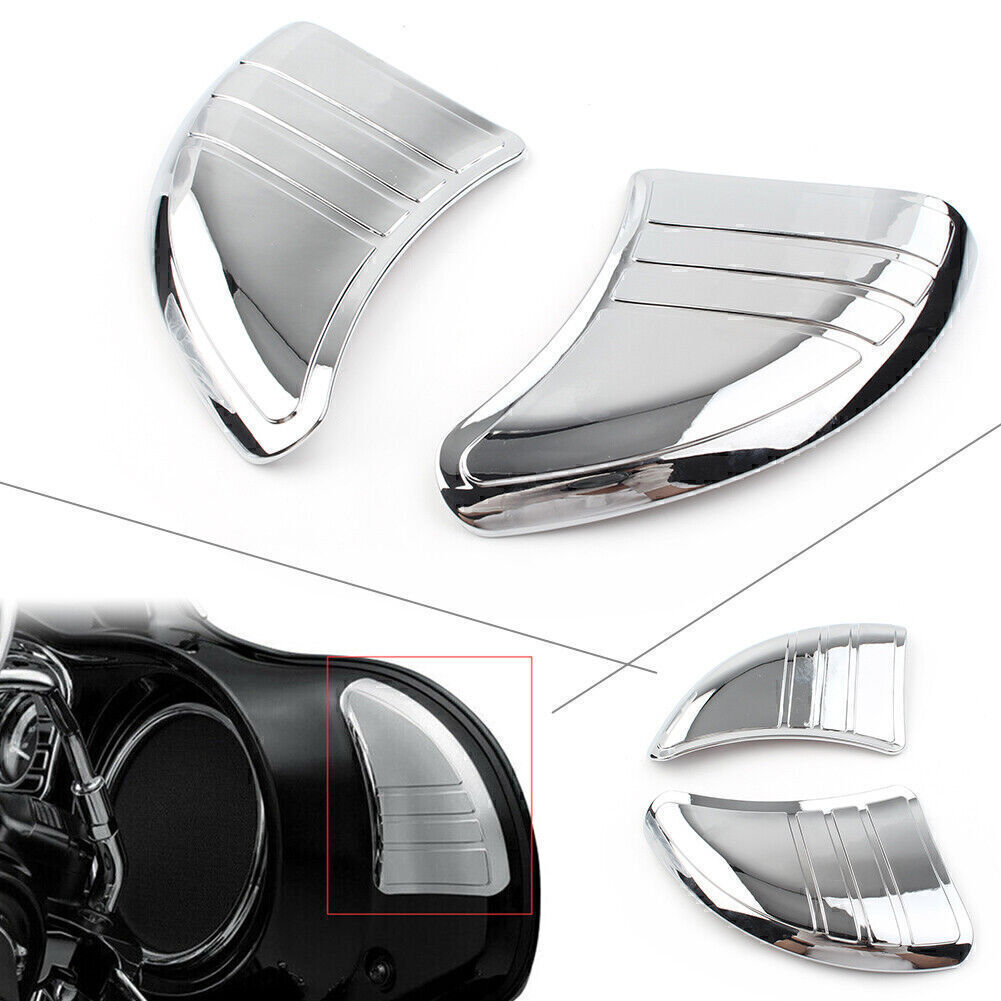 Tri-Line Inner Fairing Mirror Cover Plugs Fit for Harley Touring Glide Chrome Q