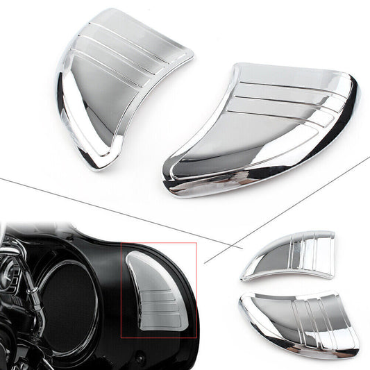 Tri-Line Inner Fairing Mirror Cover Plugs Fit for Harley Touring Glide Chrome Q