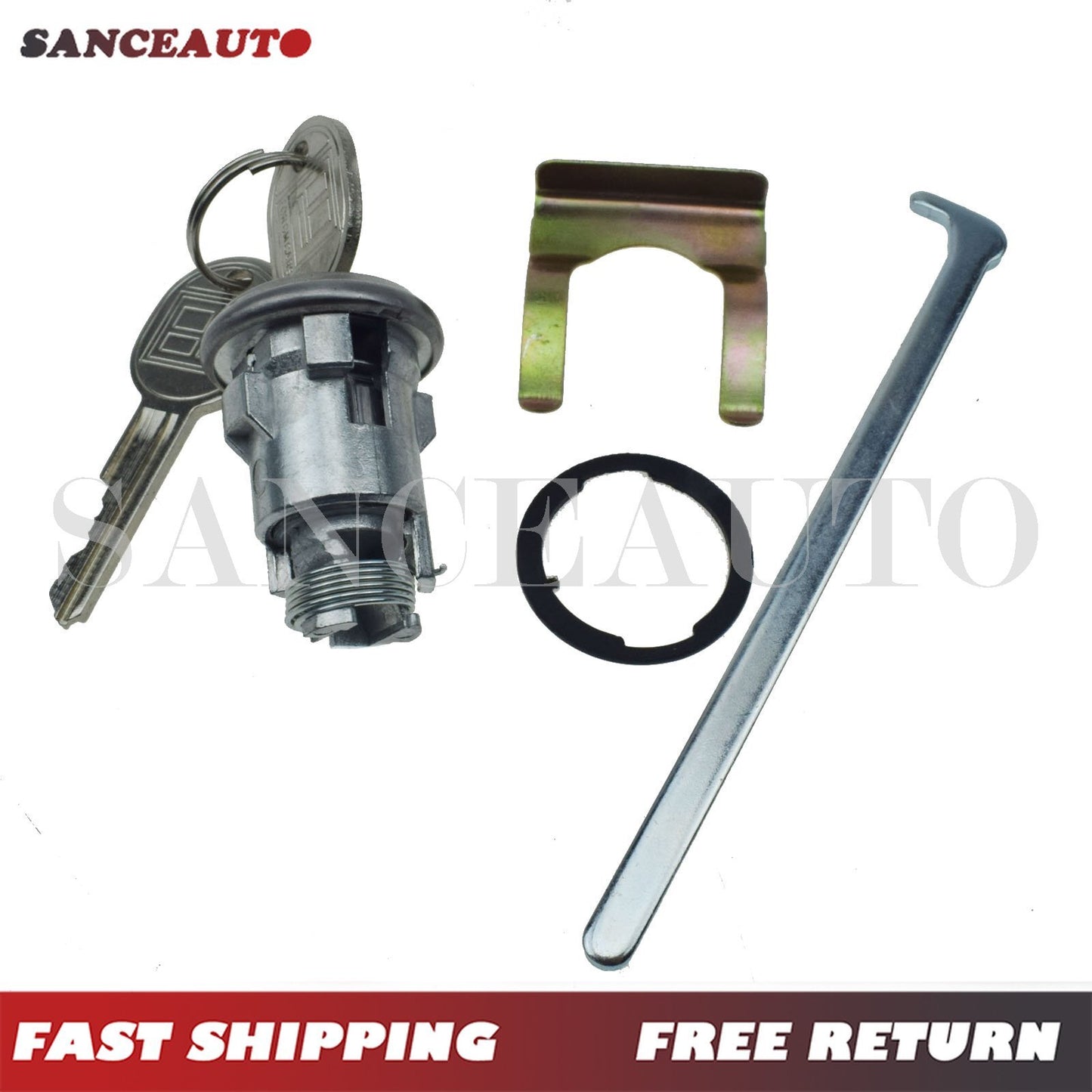 Suitable for Buick GM chrome trunk/deck/start lock key cylinder with 2 keys 605533, TL1575- n