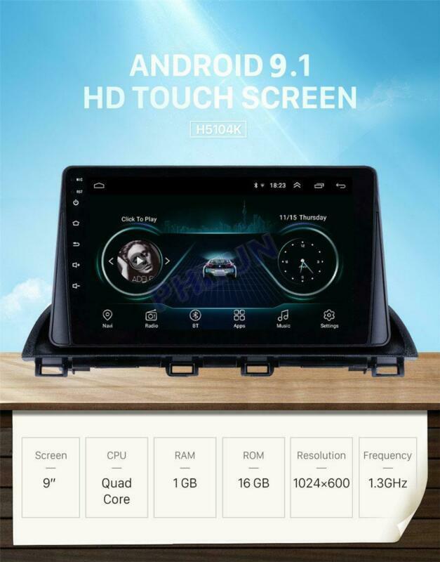 Compatible with 2013-2018 for Mazda 3 Axela, 9-inch Android 9.1 stereo radio head unit, GPS with camera. n
