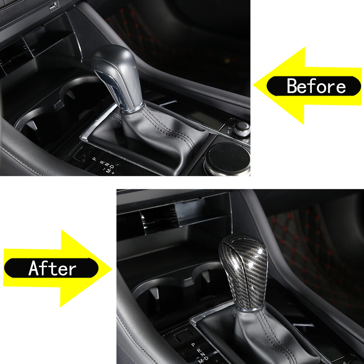 Carbon Fiber Center Console Gear Indicator Decal Trim for Tacoma - v