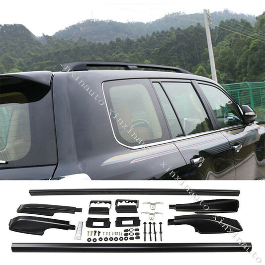 for Land Cruiser LC200 2008-21 Top Roof Rail Side Rack OE Style Luggage Carrier