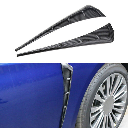 2x Carbon Fiber Car Side Fender Vent Air Wing Cover Trim Exterior Replacement n