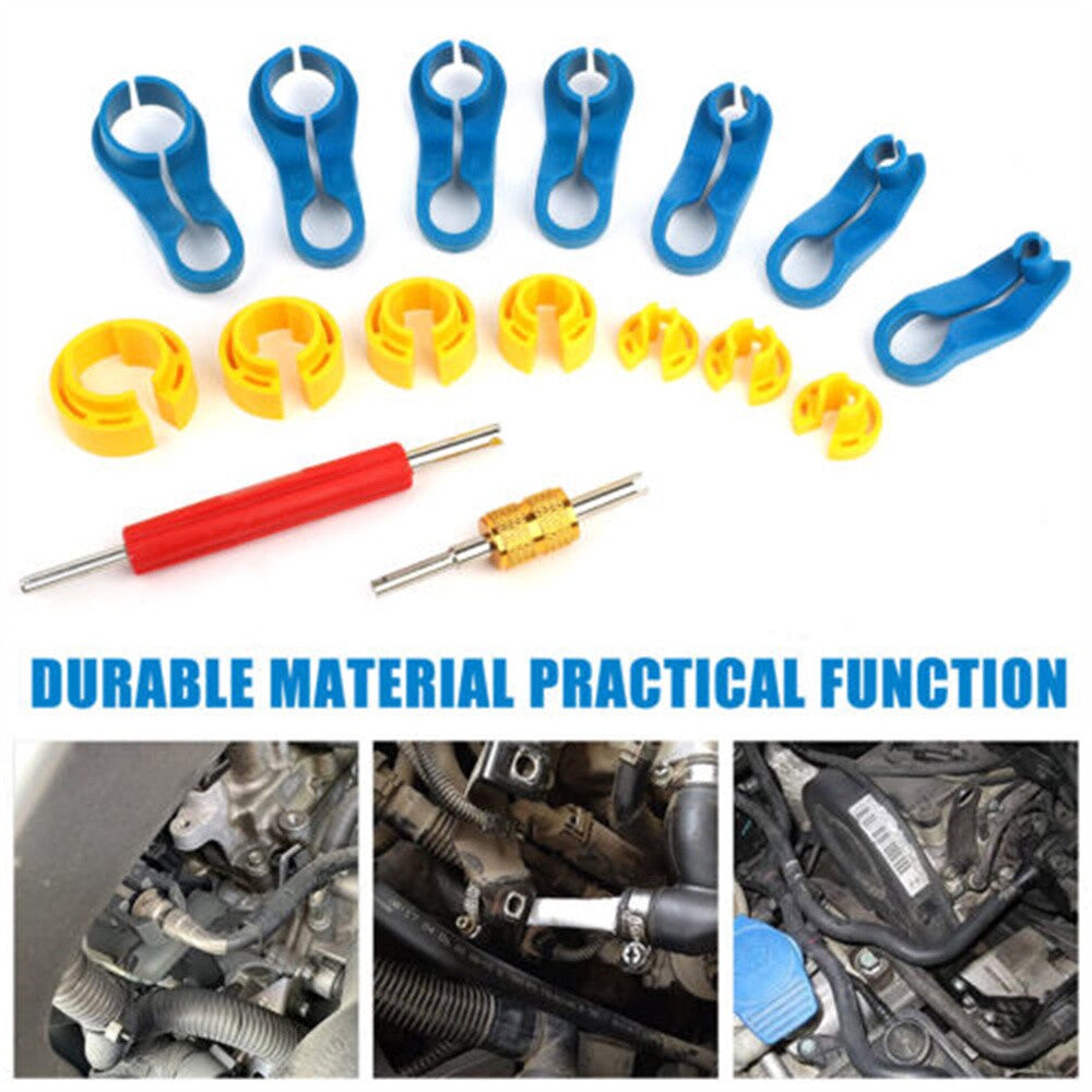 16-piece set of air conditioning fuel line disconnect tool kit - quick disconnect and disassembly tool assembly n