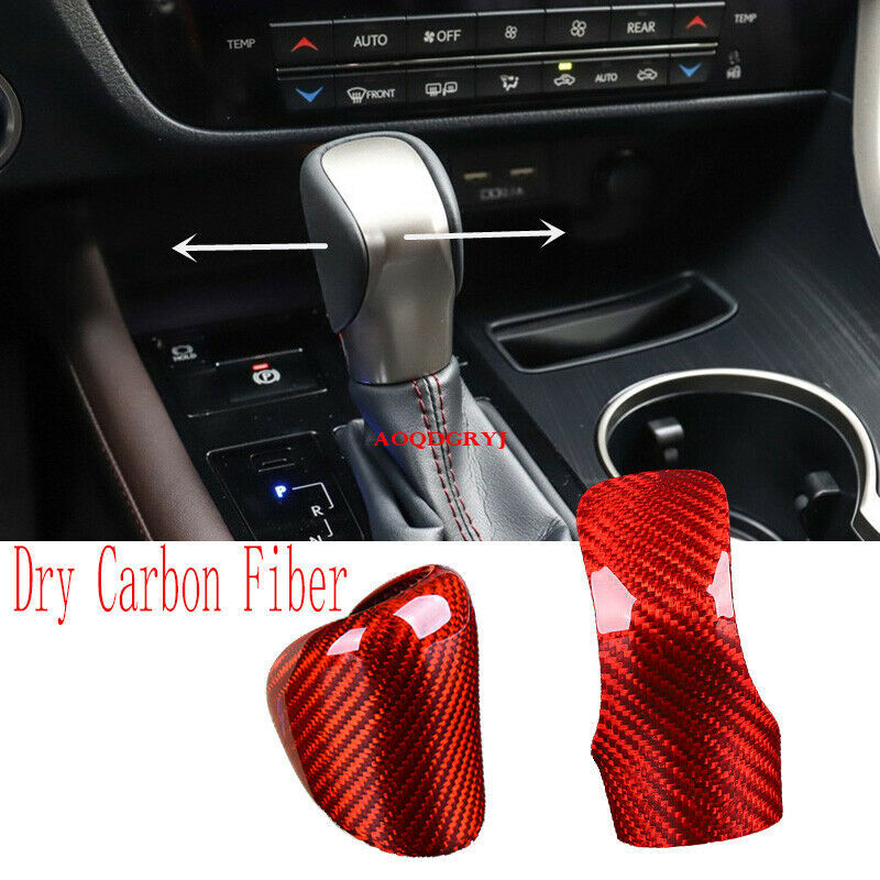 Real Dry Carbon Fiber Gear Shift Knob Decorative cover for Lexus for ES RX GS IS NX